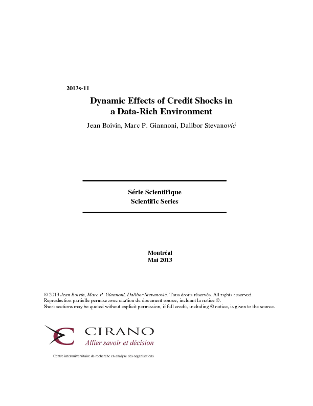 Dynamic Effects of Credit Shocks in a Data-Rich Environment