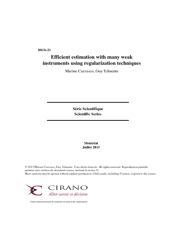 Efficient estimation with many weak instruments using regularization techniques