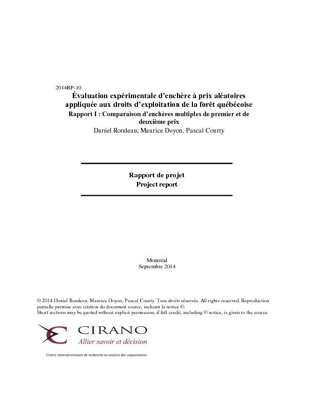 Évaluation expérimentale d