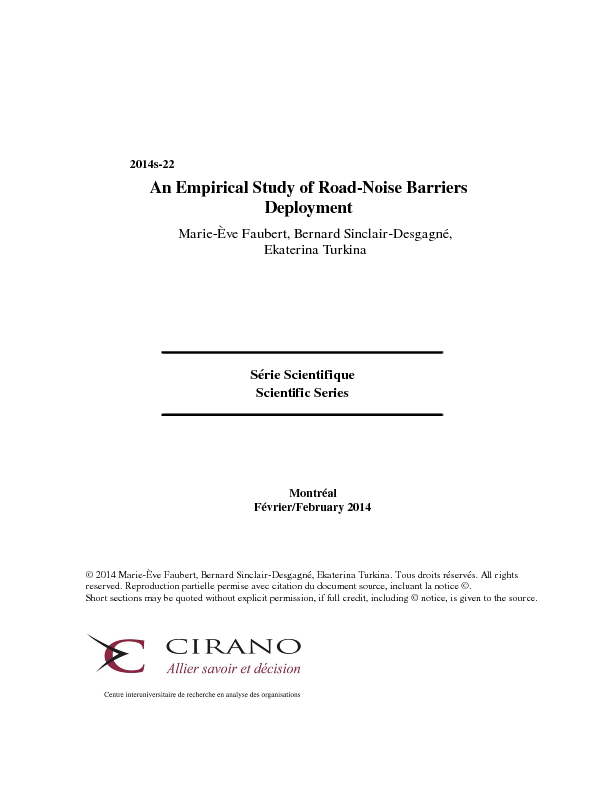 An Empirical Study of Road-Noise Barriers Deployment