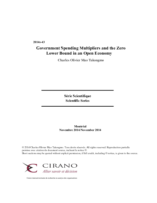 Government Spending Multipliers and the Zero Lower Bound in an Open Economy