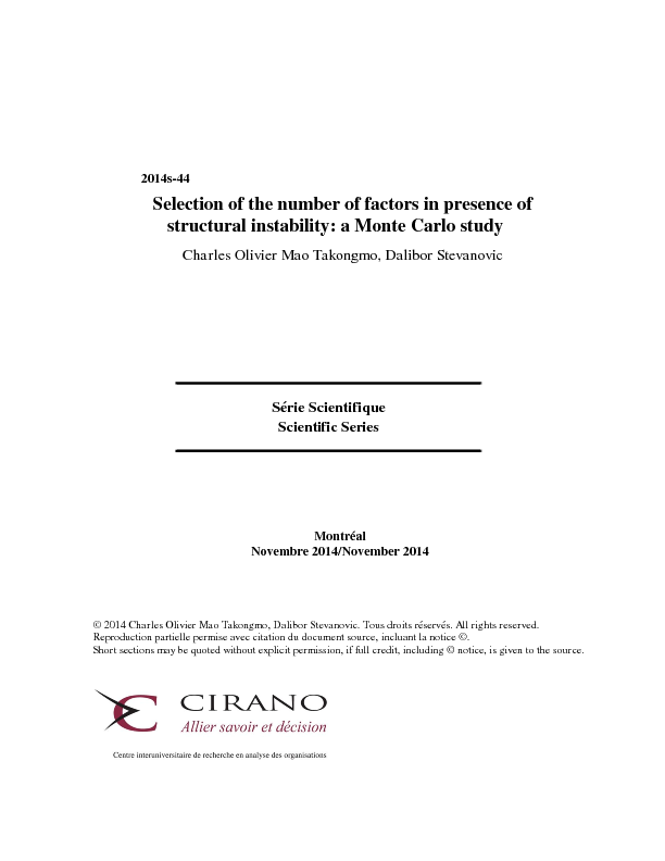 Selection of the number of factors in presence of structural instability: a Monte Carlo study