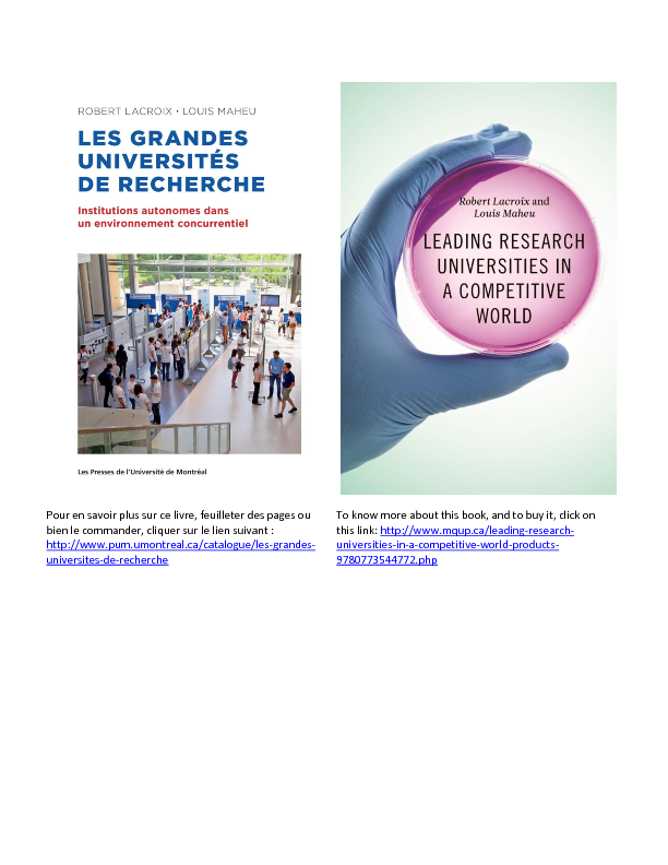 Les grandes universités de recherche