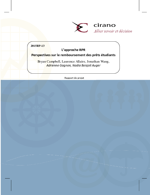L’approche RPR - Perspectives sur le remboursement des prêts étudiants