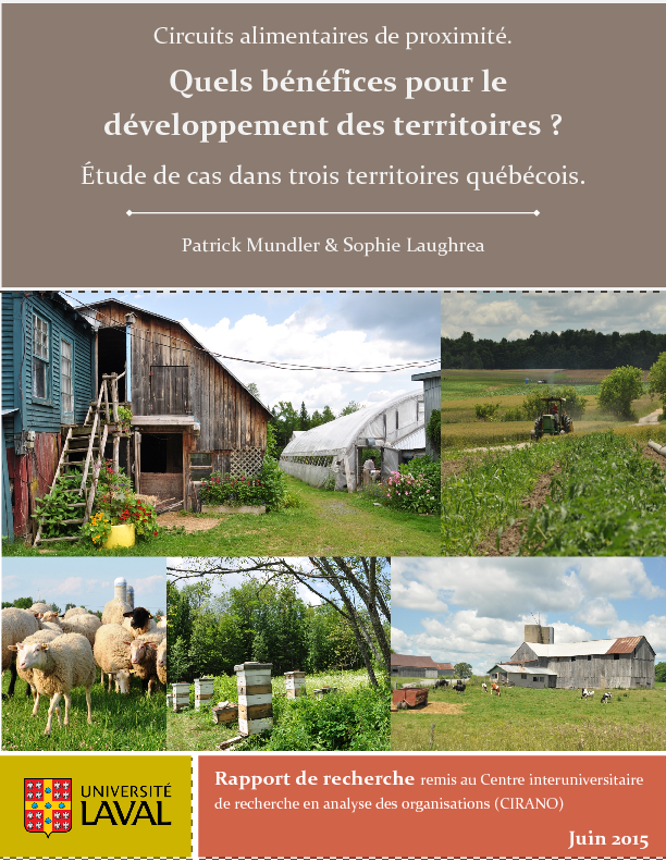 Circuits alimentaires de proximité - Quels bénéfices pour le développement des territoires? Étude de cas dans trois territoires québécois