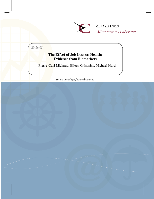 The Effect of Job Loss on Health: Evidence from Biomarkers