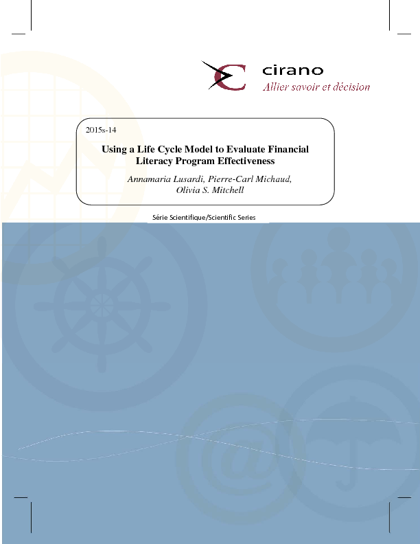 Using a Life Cycle Model to Evaluate Financial Literacy Program Effectiveness