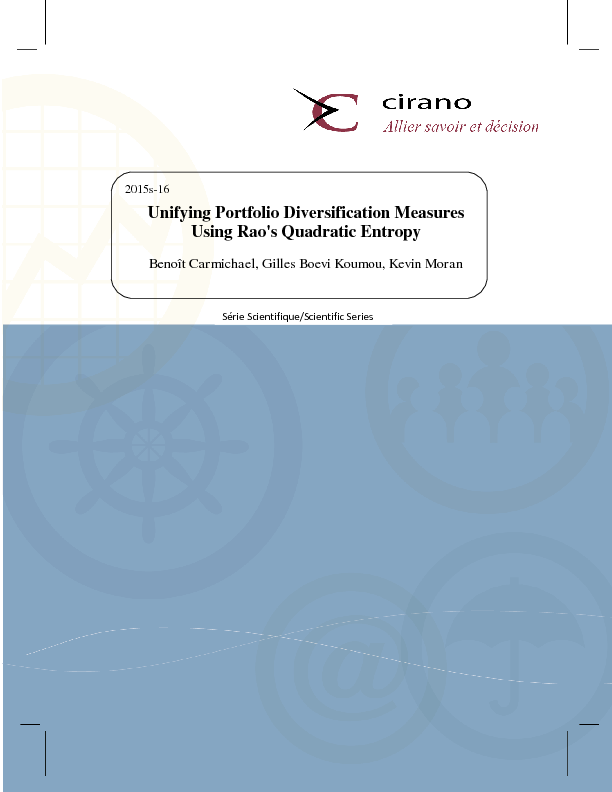 Unifying Portfolio Diversification Measures Using Rao