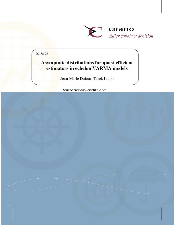 Asymptotic distributions for quasi-efficient estimators in echelon VARMA models