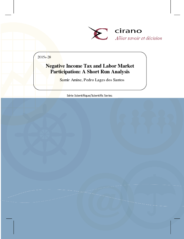 Negative Income Tax and Labor Market Participation: A Short Run Analysis
