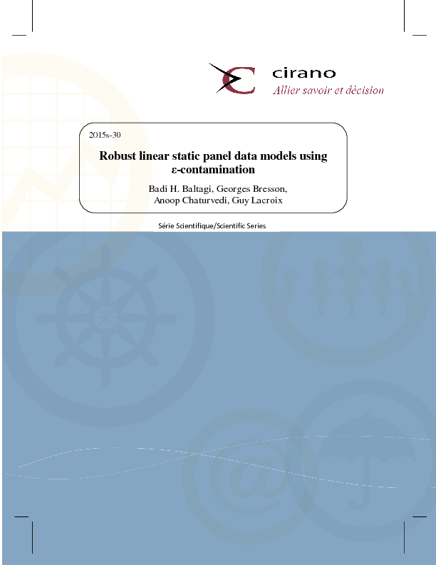 Robust linear static panel data models using ε-contamination