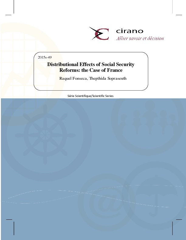 Distributional Effects of Social Security Reforms: the Case of France