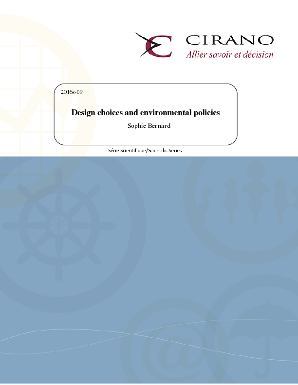 Design choices and environmental policies