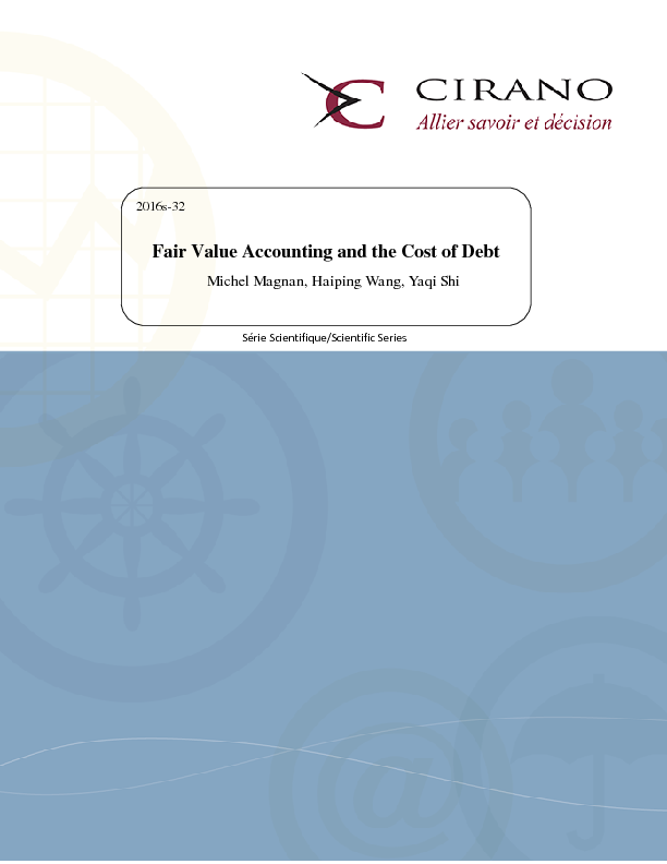 Fair Value Accounting and the Cost of Debt