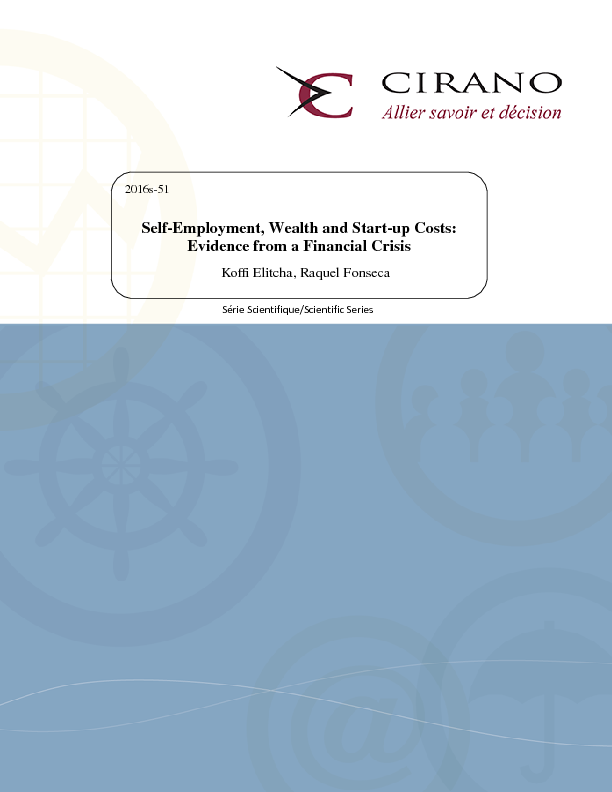 Self-Employment, Wealth and Start-up Costs: Evidence from a Financial Crisis