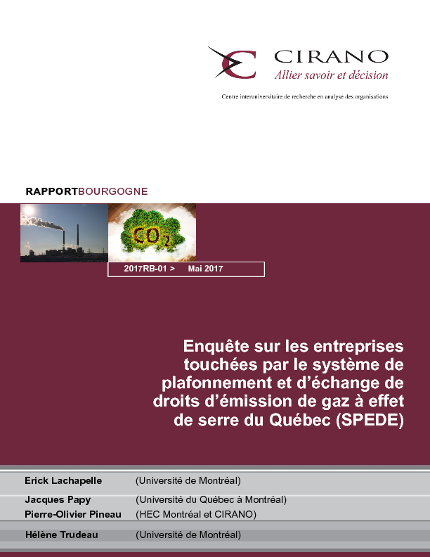 Enquête sur les entreprises touchées par le système de plafonnement et d