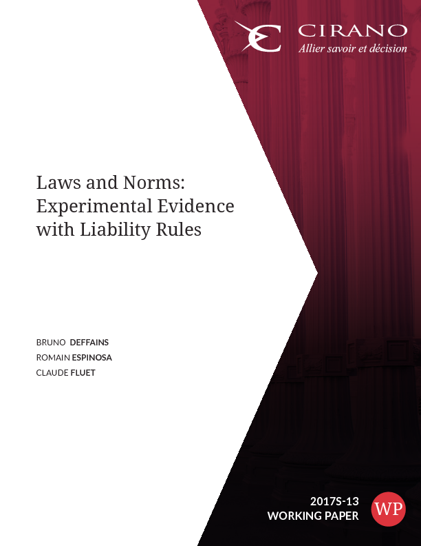 Laws and Norms: Experimental Evidence with Liability Rules