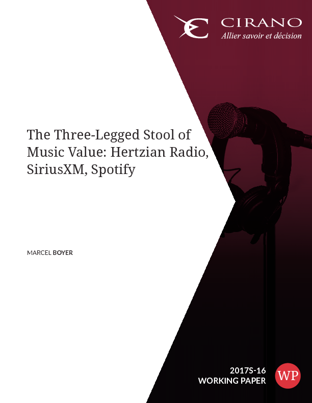 The Three-Legged Stool of Music Value: Hertzian Radio, SiriusXM, Spotify