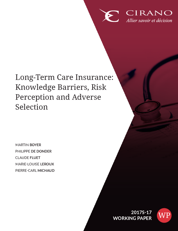 Long-Term Care Insurance: Knowledge Barriers, Risk Perception and Adverse Selection