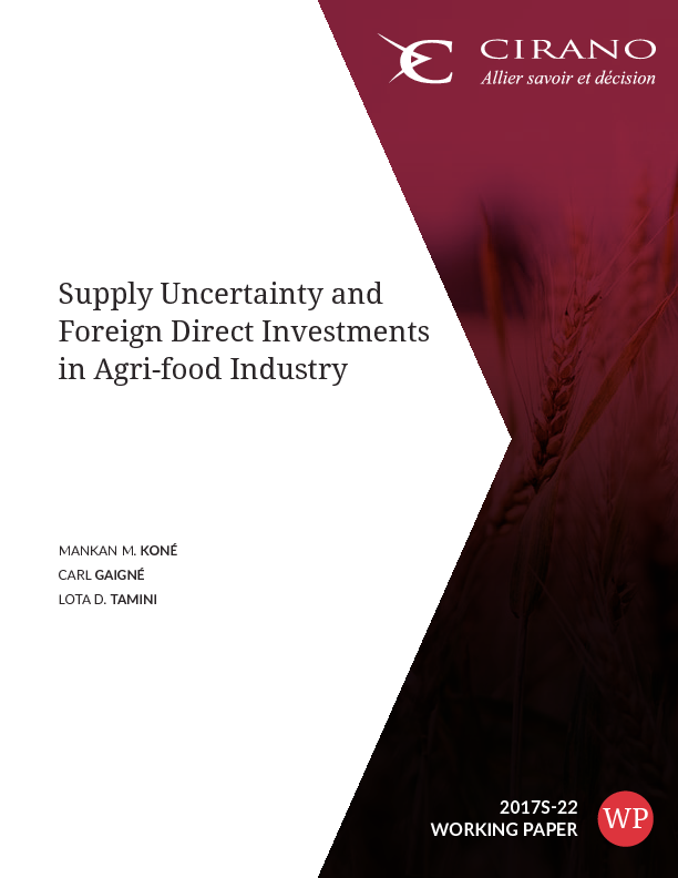 Supply Uncertainty and Foreign Direct Investments in Agri-food Industry