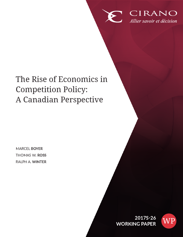 The Rise of Economics in Competition Policy: A Canadian Perspective