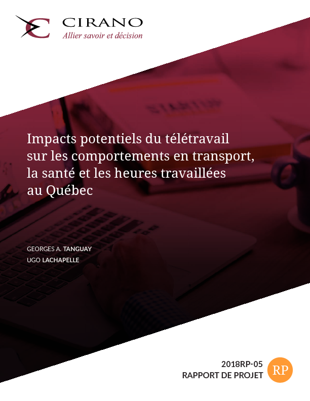 Impacts potentiels du télétravail sur les comportements en transport, la santé et les heures travaillées au Québec
