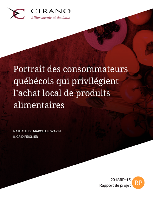 Portrait des consommateurs québécois qui privilégient l’achat local de produits alimentaires 