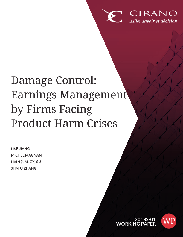 Damage Control: Earnings Management by Firms Facing Product Harm Crises