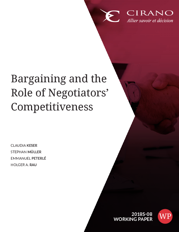 Bargaining and the Role of Negotiators’ Competitiveness
