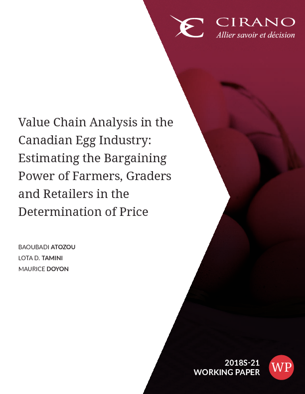 Value Chain Analysis in the Canadian Egg Industry: Estimating the Bargaining Power of Farmers, Graders and Retailers in the Determination of Price