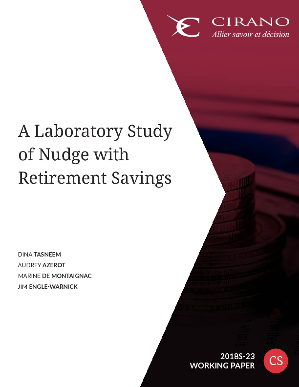 A Laboratory Study of Nudge with Retirement Savings