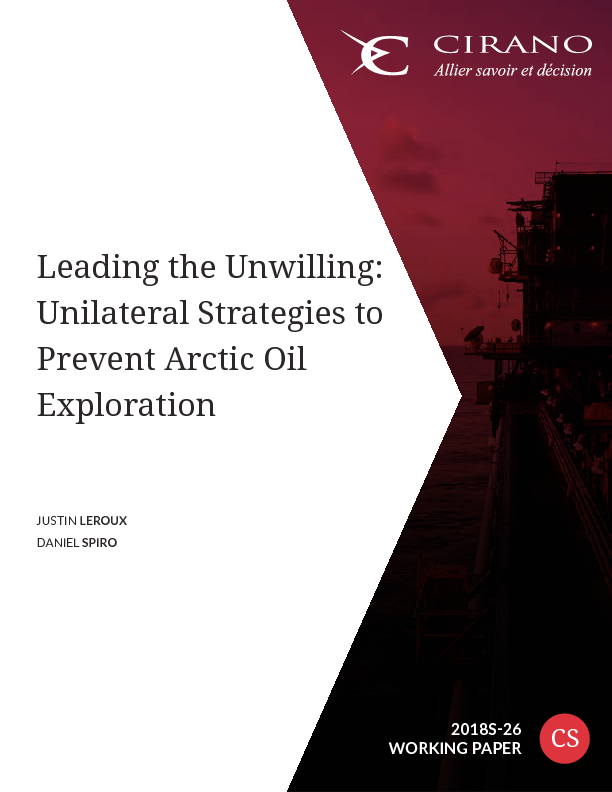 Leading the Unwilling: Unilateral Strategies to Prevent Arctic Oil Exploration