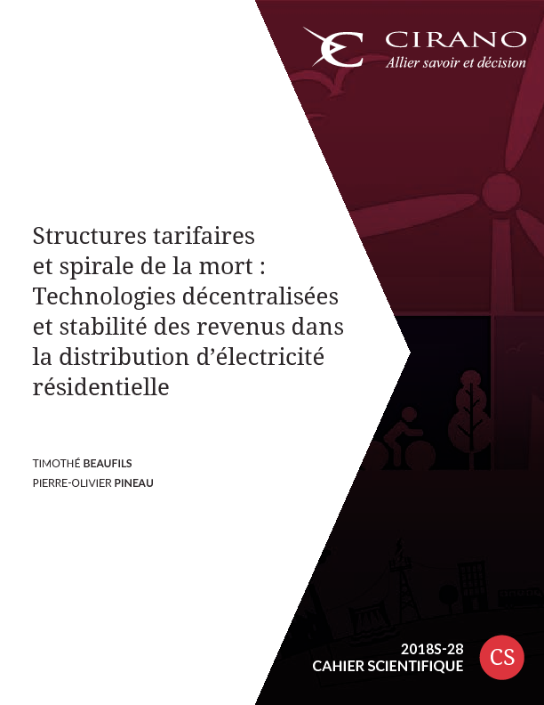 Structures tarifaires et spirale de la mort : Technologies décentralisées et stabilité des revenus dans la distribution d’électricité résidentielle