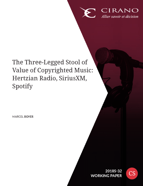 The Three-Legged Stool of Value of Copyrighted Music: Hertzian Radio, SiriusXM, and Spotify (The Working Paper Version – v2)