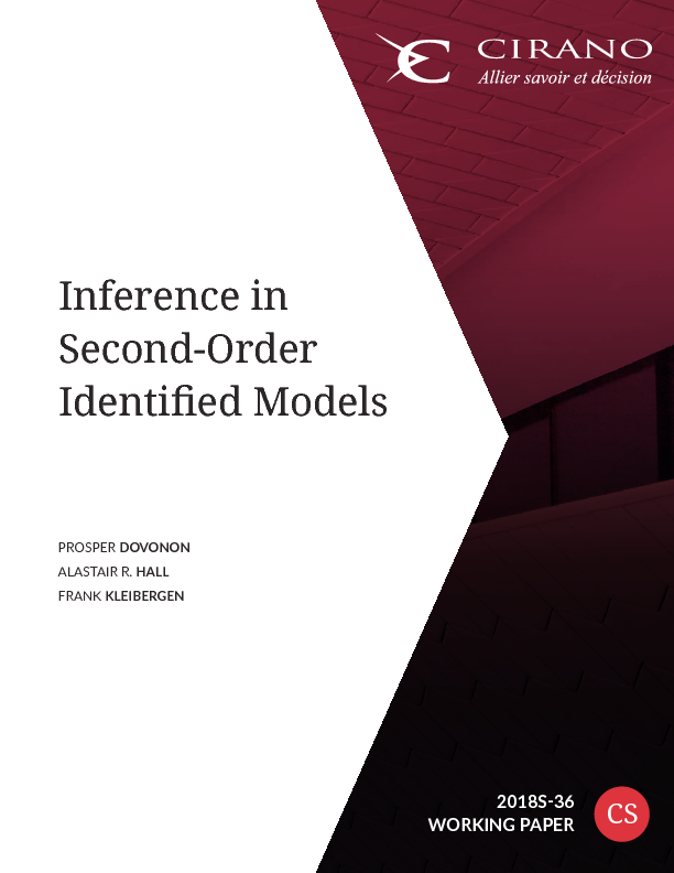 Inference in Second-Order Identiﬁed Models
