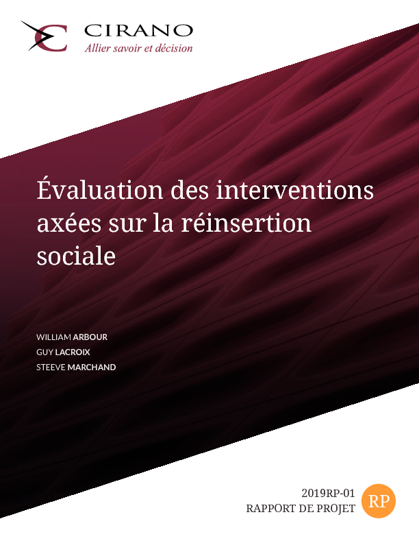 Évaluation des interventions axées sur la réinsertion sociale