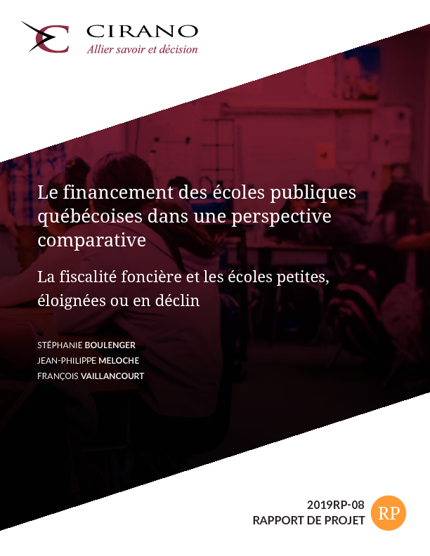 Le financement des écoles publiques québécoises dans une perspective comparative - La fiscalité foncière et les écoles petites, éloignées ou en déclin