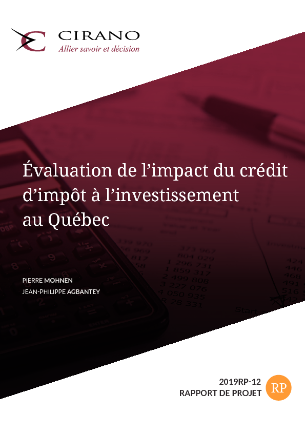 Évaluation de l’impact du crédit d’impôt à l’investissement au Québec