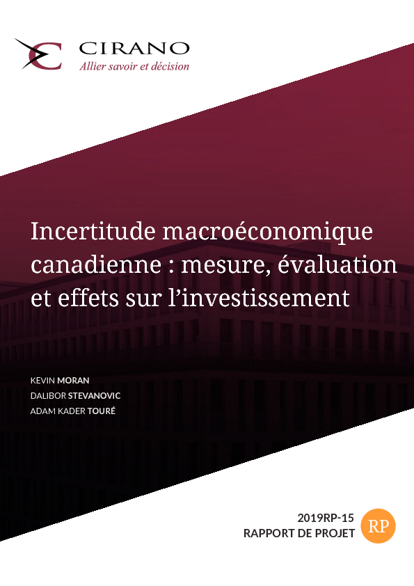Incertitude macroéconomique canadienne : mesure, évaluation et effets sur l’investissement