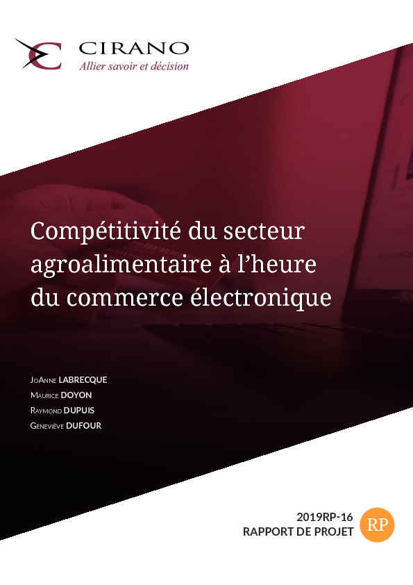 Compétitivité du secteur agroalimentaire à l’heure du commerce électronique