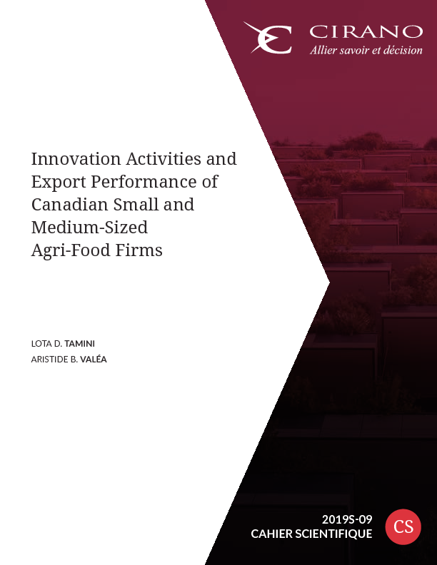 Innovation Activities and Export Performance of Canadian Small and Medium-Sized Agri-Food Firms