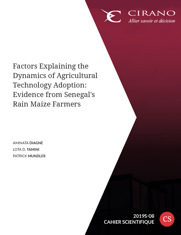 Factors Explaining the Dynamics of Agricultural Technology Adoption: Evidence from Senegal