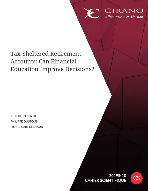 Tax-Sheltered Retirement Accounts:  Can Financial Education Improve Decisions?