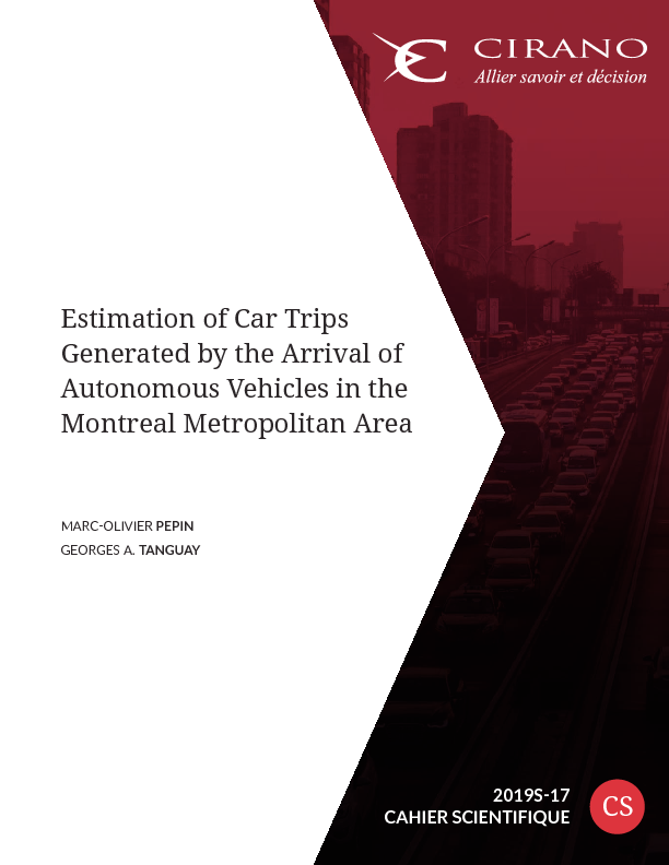 Estimation of Car Trips Generated by the Arrival of Autonomous Vehicles in the Montreal Metropolitan Area