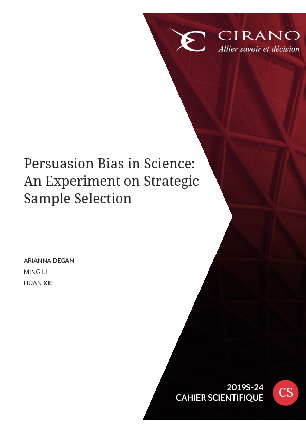 Persuasion Bias in Science: An Experiment on Strategic Sample Selection