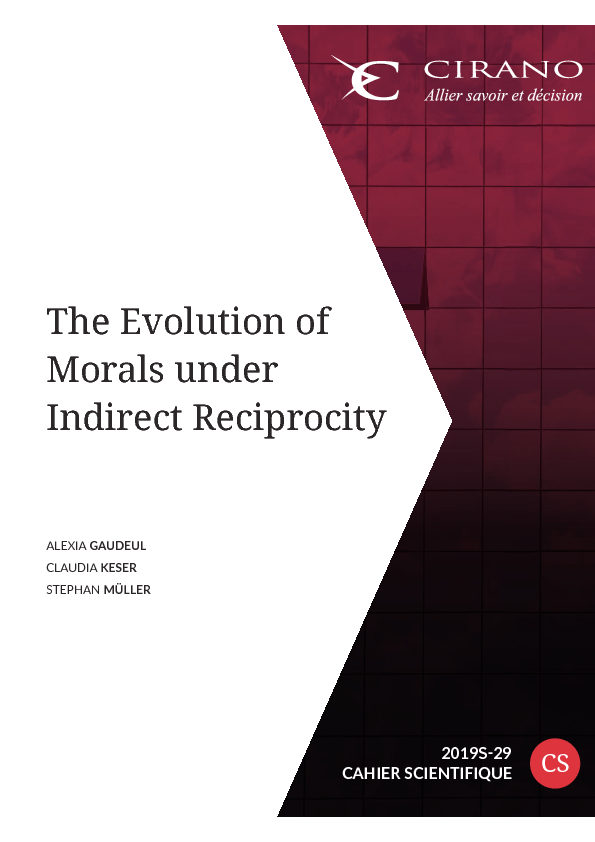The Evolution of Morals under Indirect Reciprocity