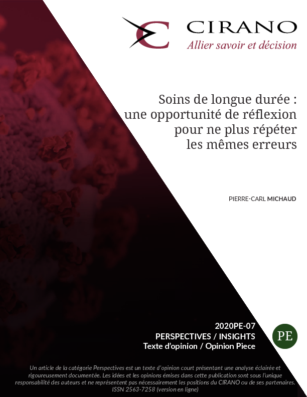 Soins de longue durée : une opportunité de réflexion pour ne plus répéter les mêmes erreurs
