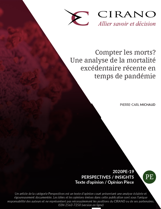 Compter les morts? Une analyse de la mortalité excédentaire récente en temps de pandémie 