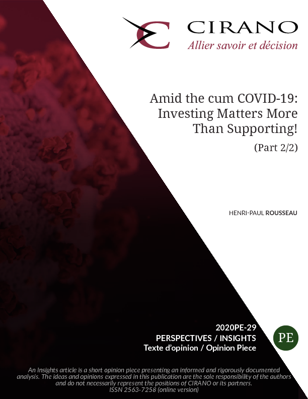 Amid the cum COVID-19: Investing Matters More Than Supporting! (Part 1/2)