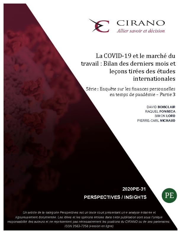 La COVID-19 et le marché du travail : Bilan des derniers mois et leçons tirées des études internationales